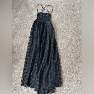Black lace prom dress